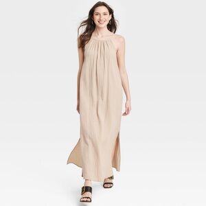 Women's Scoop Back Maxi Shift Dress - Universal Thread™ Tan M